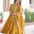 Mustard vichitra silk embroidered designer anarkali gown with dupatta