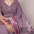 Purple color Floral Printed With Pearl Lace Border  Georgette  Saree