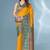 Mustard soft silk paithani zari weaving saree with contrast blouse piece