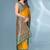 Mustard soft silk paithani zari weaving saree with contrast blouse piece