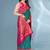 Teal soft silk paithani zari weaving saree with contrast blouse piece