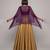 Gold Raw Silk Indo Western Lehenga Set With Purple Blouse