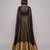 Gold Raw Silk Indo Western Lehenga Set With Black Blouse