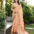 Peach organza silk bandhani patola weaves saree with matching blouse piece