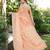Peach organza silk bandhani patola weaves saree with matching blouse piece