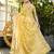Yellow organza silk bandhani patola weaves saree with matching blouse piece\