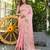 Pink organza silk bandhani patola weaves saree with matching blouse piece