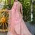 Pink organza silk bandhani patola weaves saree with matching blouse piece