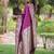 Burgundy soft banarasi silk zari weaving saree with matching blouse piece