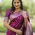Burgundy soft banarasi silk zari weaving saree with matching blouse piece