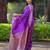 Purple soft banarasi silk zari weaving saree with matching blouse piece