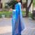 Blue soft banarasi silk zari weaving saree with matching blouse piece