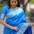 Blue soft banarasi silk zari weaving saree with matching blouse piece