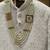 white silk sherwani with detailed hand embroidery
