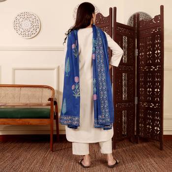Women's Gorgeous Solid Chanderi Silk Fabric Straight Kurta Pant and Dupatta Set 2