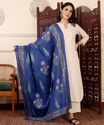 Women's Gorgeous Solid Chanderi Silk Fabric Straight Kurta Pant and Dupatta Set 5