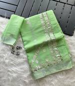 Light Green Color gotapatti work Kota doriya fabric Saree