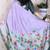 Lavender tussar silk kalamkari print zari woven border saree with contrast blouse piece