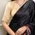 Black color Printed  Satin Silk Saree