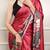 Red color Printed  Satin Silk Saree