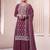 Dark Peach Art Silk Embroidery Sequence Work Kurta Palazzo Set with Dupatta For Women