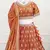 Rust Orange Dori & Moti Work Fendi Silk Embroidered Lehenga Choli with Dupatta