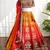Red & Orange Thread & Sequins Work Chinon Silk Embroidered Lehenga Choli with Dupatta