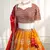 Red & Orange Thread & Sequins Work Chinon Silk Embroidered Lehenga Choli with Dupatta