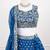 Blue Thread & Sequins Work Fox Georgette Embroidered Lehenga Choli with Dupatta