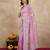 Pink Net Embroidery Sequuence Work Saree With Unstitch Blouse Piece