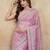Pink Net Embroidery Sequuence Work Saree With Unstitch Blouse Piece