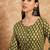 Green floral print cotton straight kurta pant with dupatta set
