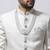 white silk sherwani set with brasso work