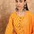 Yellow floral print cotton straight kurta pant with dupatta set