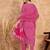 Pink floral print cotton straight kurta pant with dupatta set