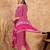 Pink floral print cotton straight kurta pant with dupatta set