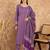Purple floral print cotton straight kurta pant with dupatta set
