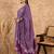 Purple floral print cotton straight kurta pant with dupatta set