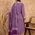 Purple floral print cotton straight kurta pant with dupatta set