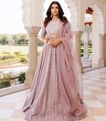 Deauville Mauve Purple Chanderi Lehenga set