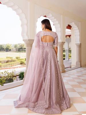 Deauville Mauve Purple Chanderi Lehenga set 3