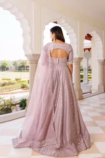 Deauville Mauve Purple Chanderi Lehenga set