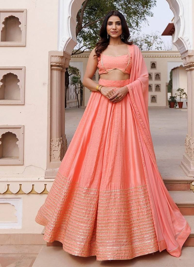 Burnt Coral Lehenga Set