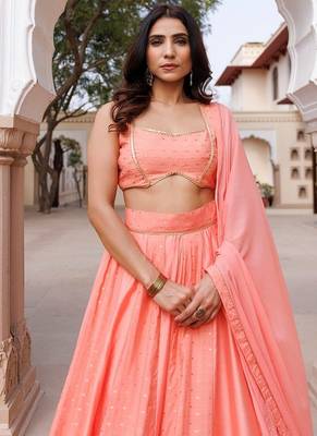 Burnt Coral Lehenga Set 3