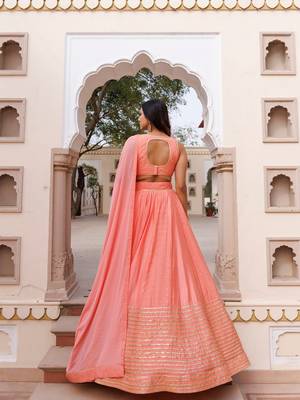 Burnt Coral Lehenga Set 4