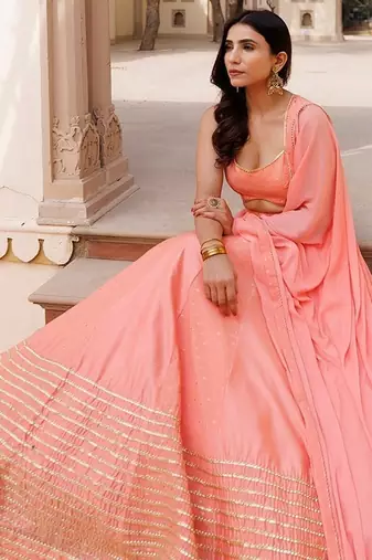 Burnt Coral Lehenga Set
