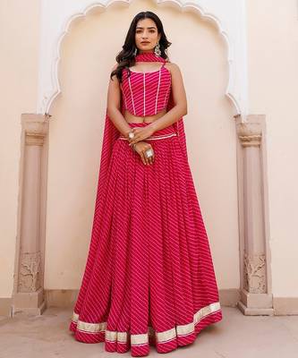 Quartz Pink Leheriya Lehenga Set 1