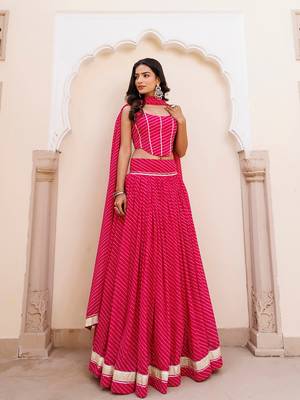 Quartz Pink Leheriya Lehenga Set 2