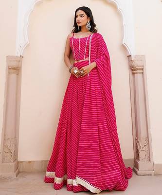 Quartz Pink Leheriya Lehenga Set 3