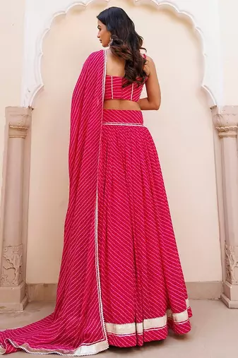 Quartz Pink Leheriya Lehenga Set